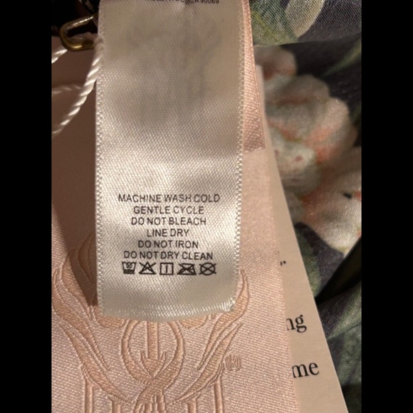 We Are HAH Perfectly Taylored Satin Floral Midi Wrap Dress Flock Together Noir S - Picture 12 of 12